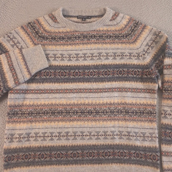 J.Crew Mercantile Other - J.Crew Sweater Mens L Fair Isle Lambswool Nylon Crewneck Pullover Mercantile